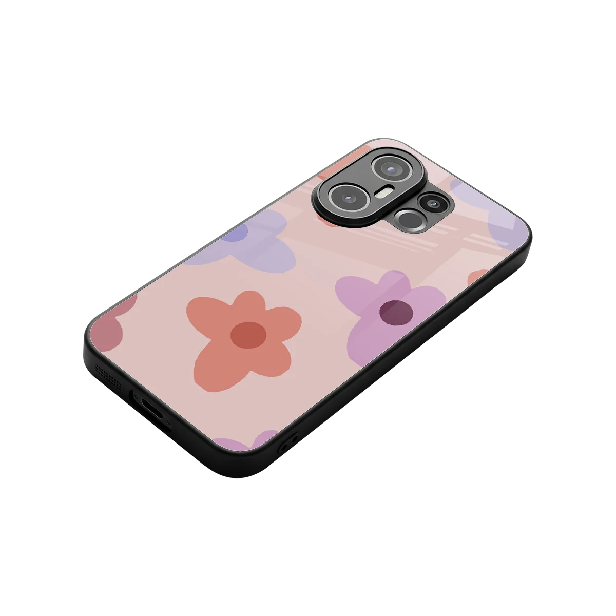 Floral Caramel stylish phone case for vivo x200 fe | glossy glass and slim fit