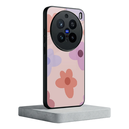 Floral Caramel vivo x200 pro mobile cover | shockproof glass phone case