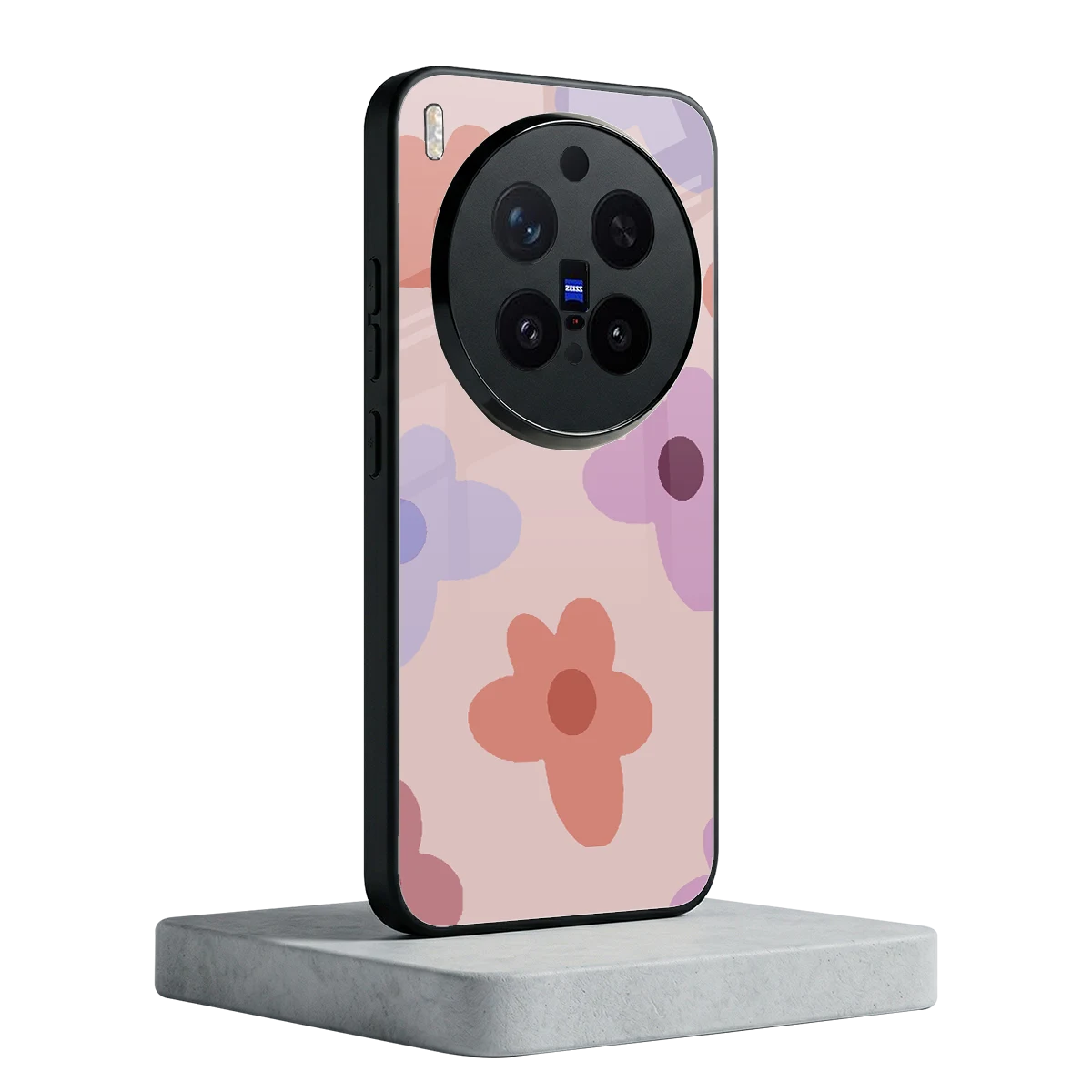 Floral Caramel vivo x300 pro mobile cover | shockproof glass phone case