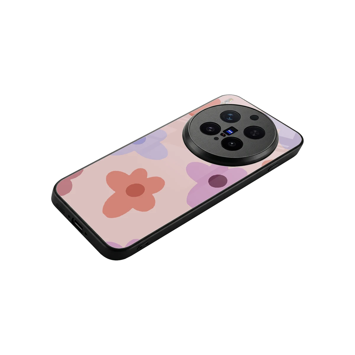 Floral Caramel stylish phone case for vivo x300 pro | glossy glass and slim fit