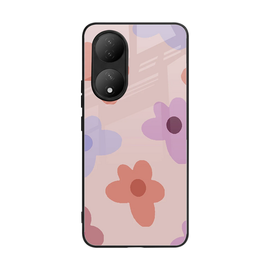 Floral Caramel back phone cover | glass case for Vivo-y100