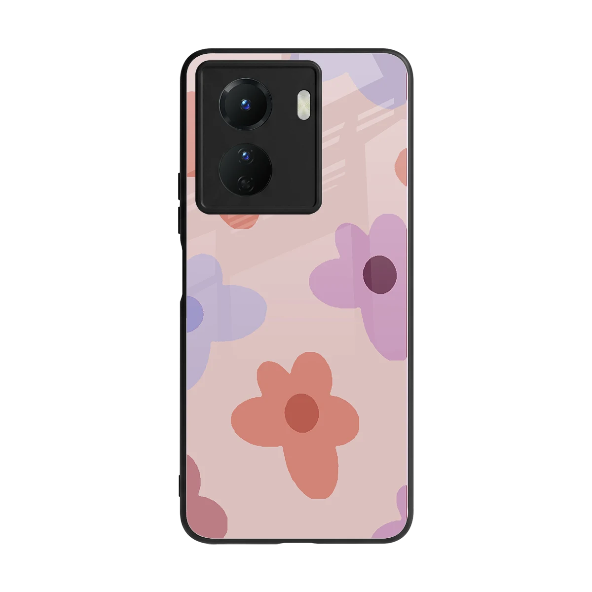 Floral Caramel back phone cover | glass case for vivo y16