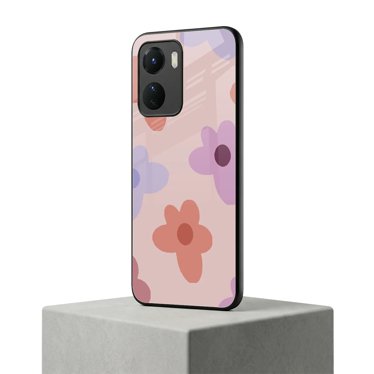 Floral Caramel vivo y16 mobile cover | shockproof glass phone case