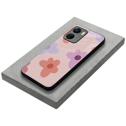Floral Caramel stylish phone case for vivo y16 | glossy glass and slim fit
