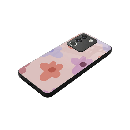 Floral Caramel stylish phone case for vivo y200 5g | glossy glass and slim fit
