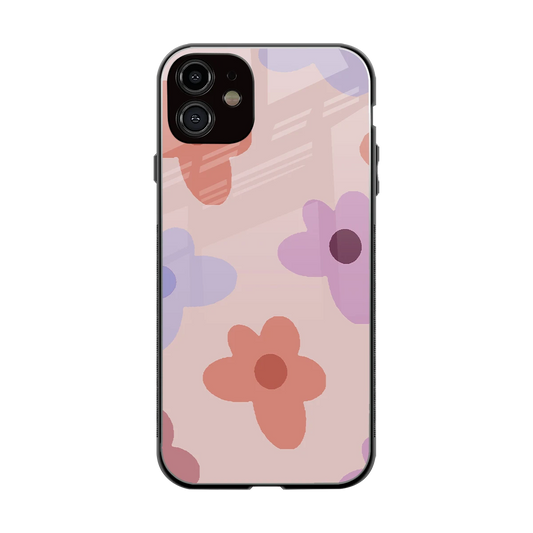 Floral Caramel back phone cover | glass case for iphone 12