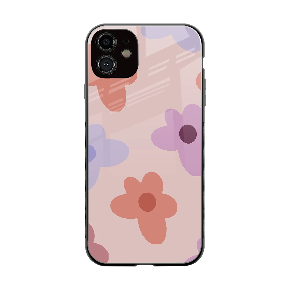 Floral Caramel back phone cover | glass case for iphone 11