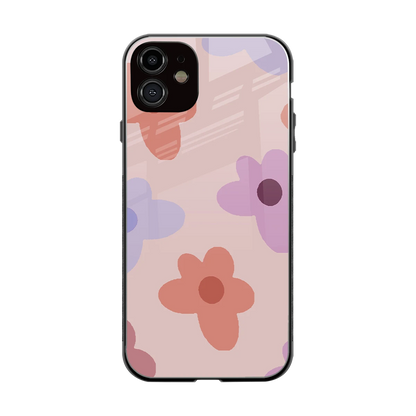 Floral Caramel back phone cover | glass case for iphone 11