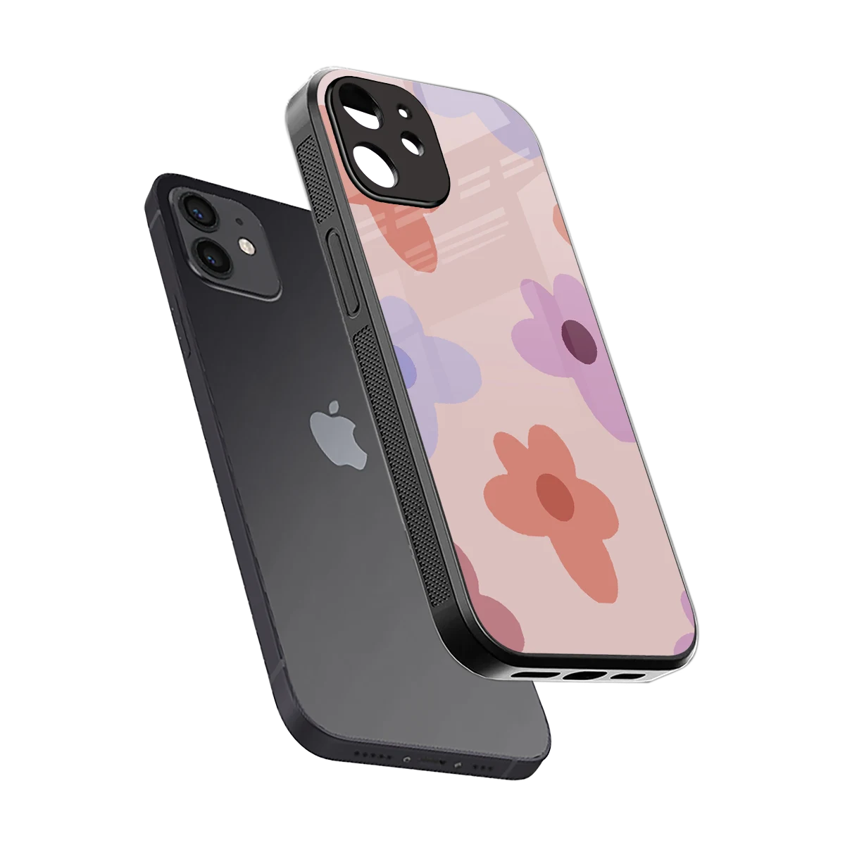 Floral Caramel sleek iphone 11 cover with tempered glass back and TPU edges