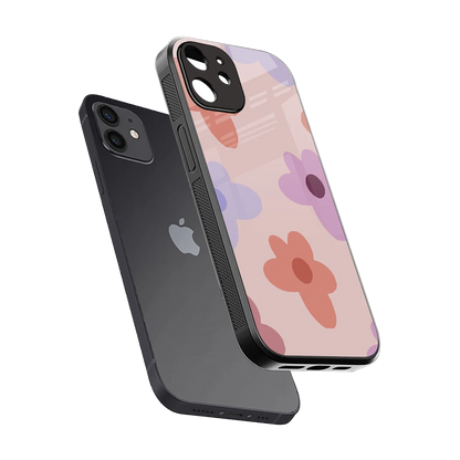Floral Caramel sleek iphone 11 cover with tempered glass back and TPU edges