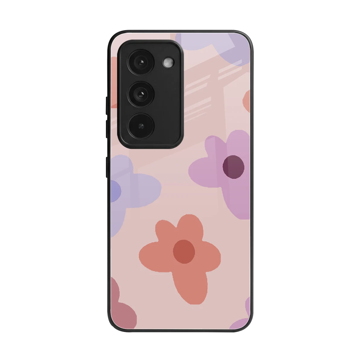 Floral Caramel back phone cover | glass case for redmi 15 5g