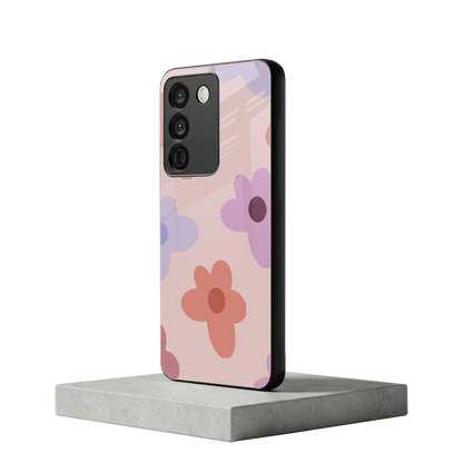 Floral Caramel vivo y200 5g mobile cover | shockproof glass phone case