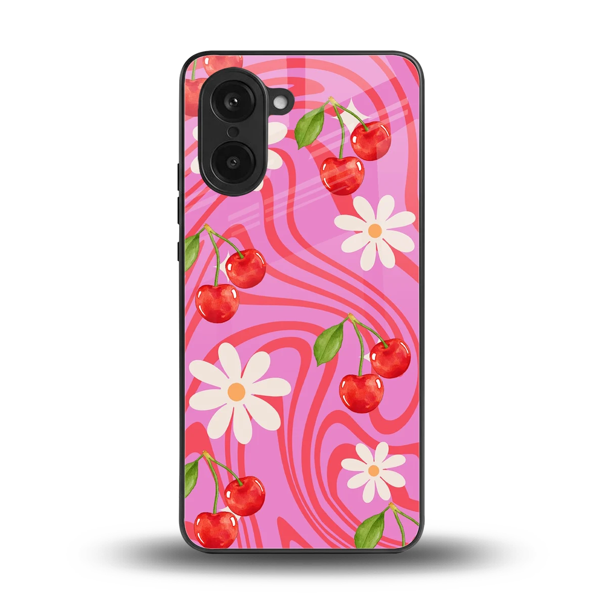 Floral Cherry back phone cover | glass case for oneplus nord ce5 5g