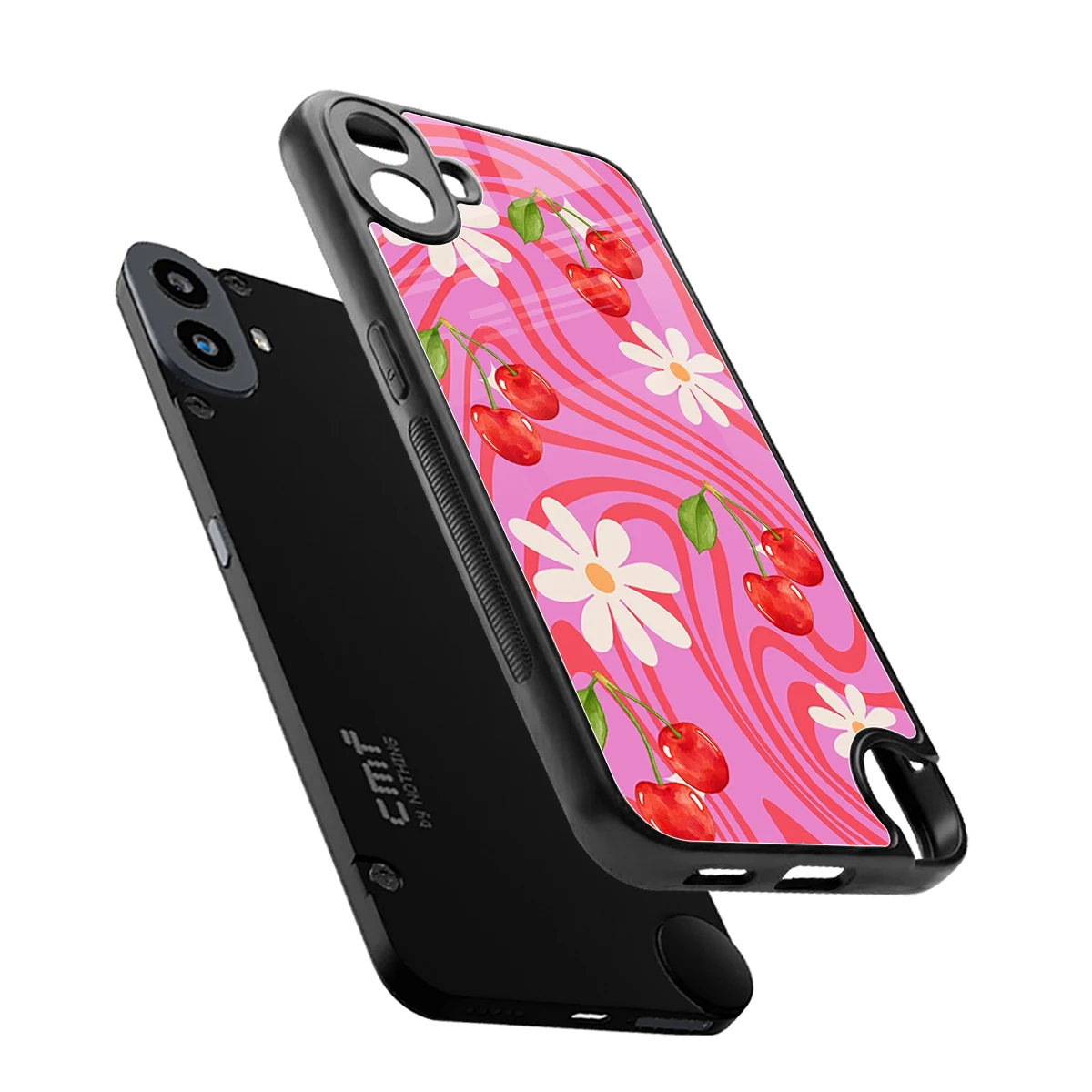 Floral Cherry sleek cmf nothing phone 1 cover with tempered glass back and TPU edges