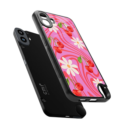 Floral Cherry sleek cmf nothing phone 1 cover with tempered glass back and TPU edges
