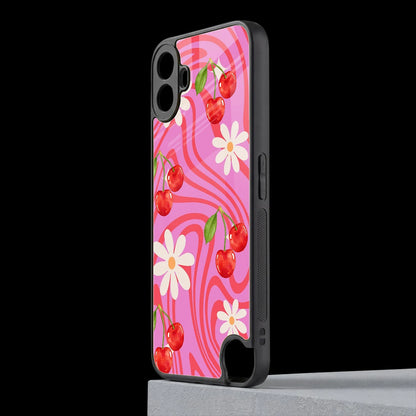 Floral Cherry cmf nothing phone 1 mobile cover | shockproof glass phone case