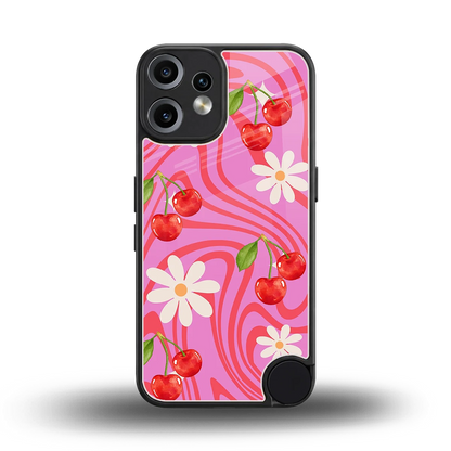 Floral Cherry back phone cover | glass case for cmf nothing phone 2 pro