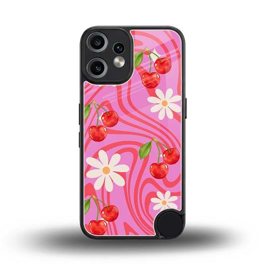 Floral Cherry back phone cover | glass case for cmf nothing phone 2 pro