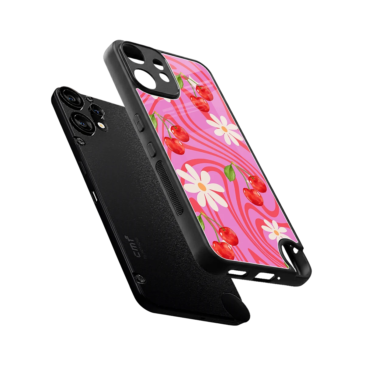 Floral Cherry sleek cmf nothing phone 2 pro cover with tempered glass back and TPU edges