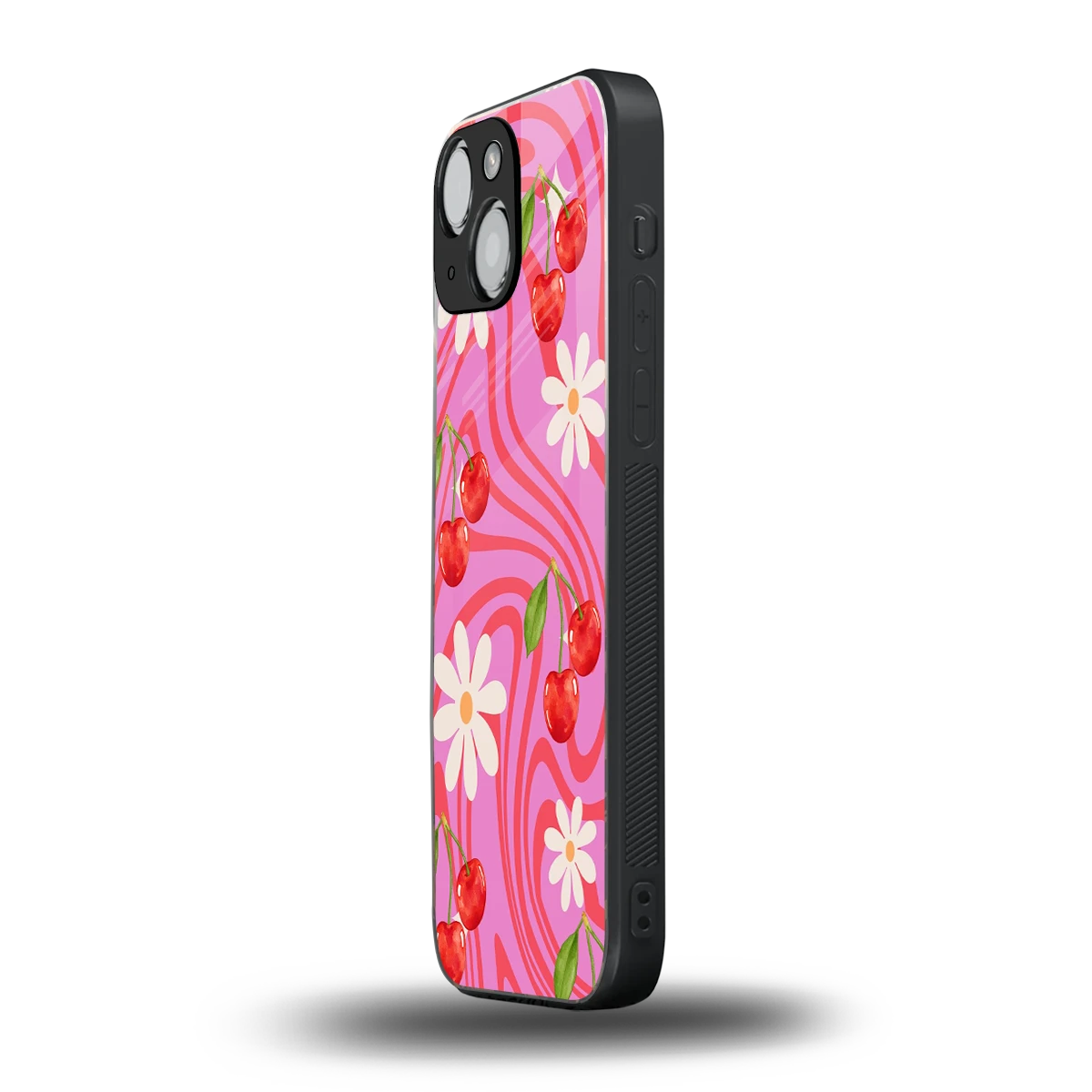Floral Cherry iphone 13 mini mobile cover | shockproof glass phone case