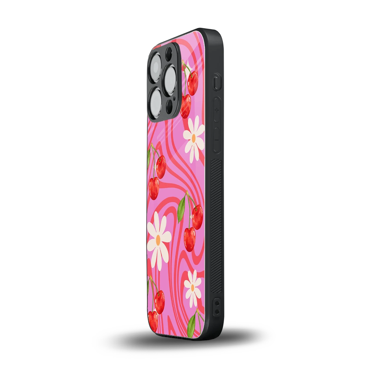Floral Cherry iphone 13 pro mobile cover | shockproof glass phone case