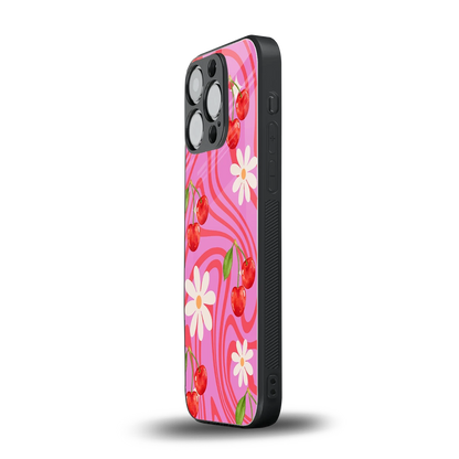 Floral Cherry iphone 13 pro mobile cover | shockproof glass phone case