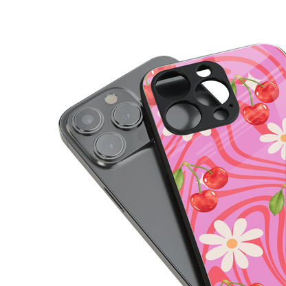 Floral Cherry stylish phone case for iPhone 16 | glossy glass and slim fit