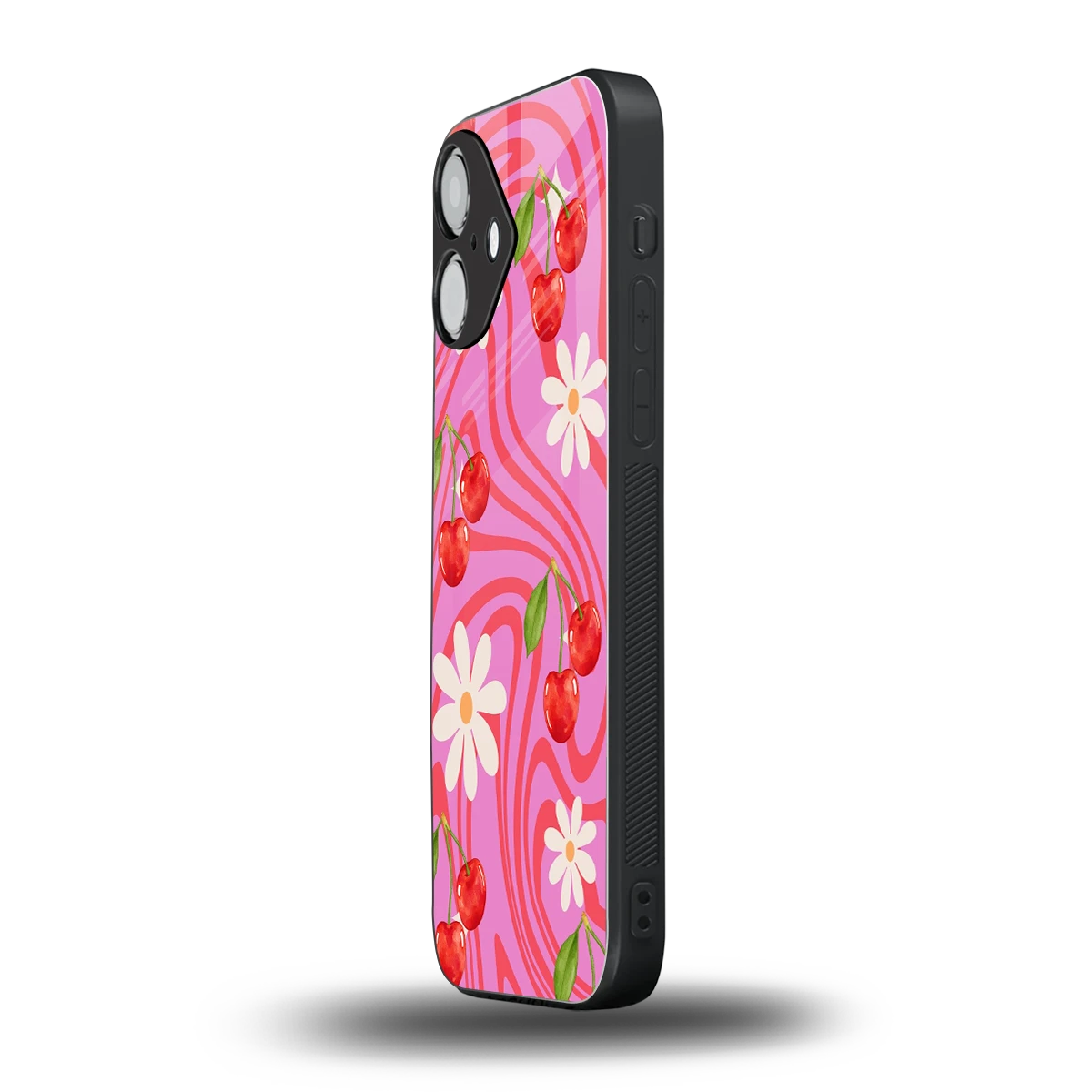 Floral Cherry iPhone 16 mobile cover | shockproof glass phone case