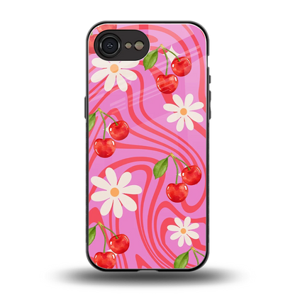 Floral Cherry back phone cover | glass case for iphone 16e