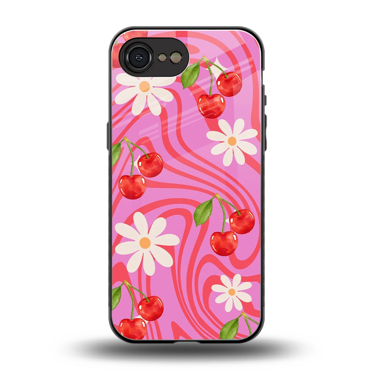 Floral Cherry back phone cover | glass case for iphone 17e