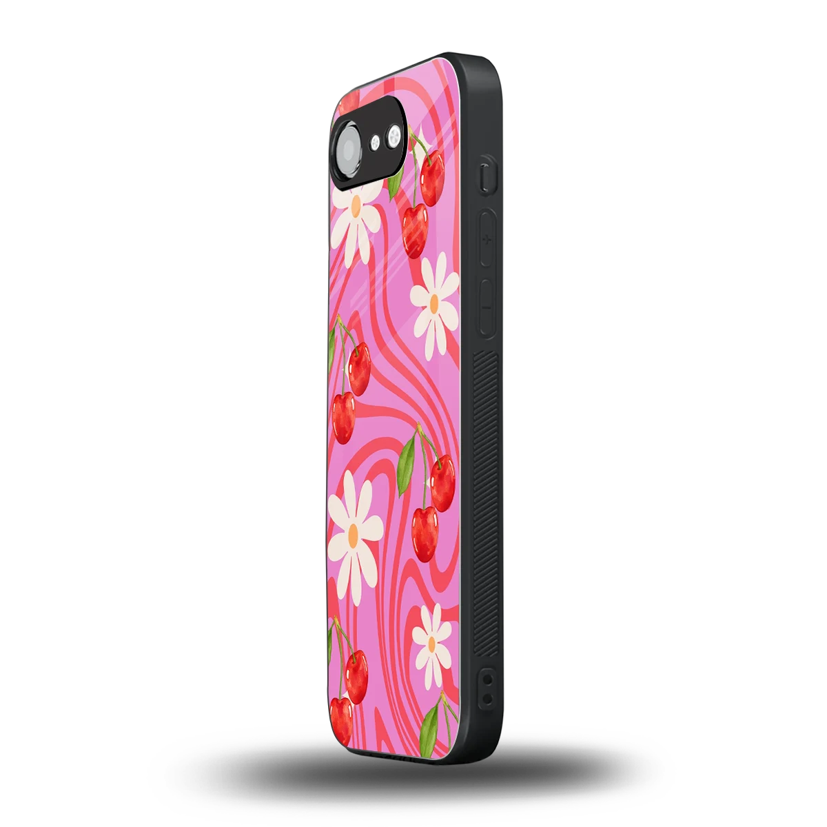 Floral Cherry iphone 16e mobile cover | shockproof glass phone case