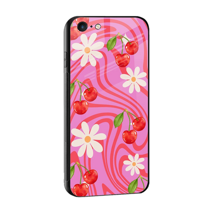 Floral Cherry sleek iphone 6s cover with tempered glass back and TPU edges