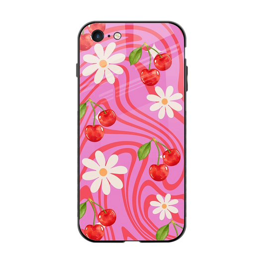 Floral Cherry back phone cover | glass case for iphone 6