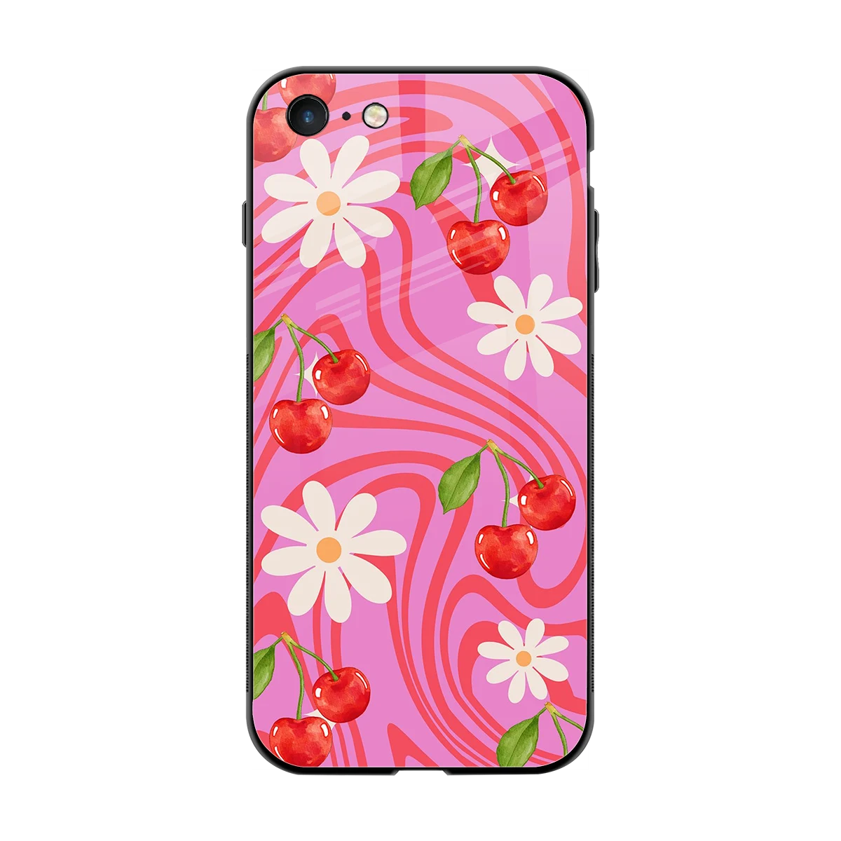 Floral Cherry back phone cover | glass case for iphone 7