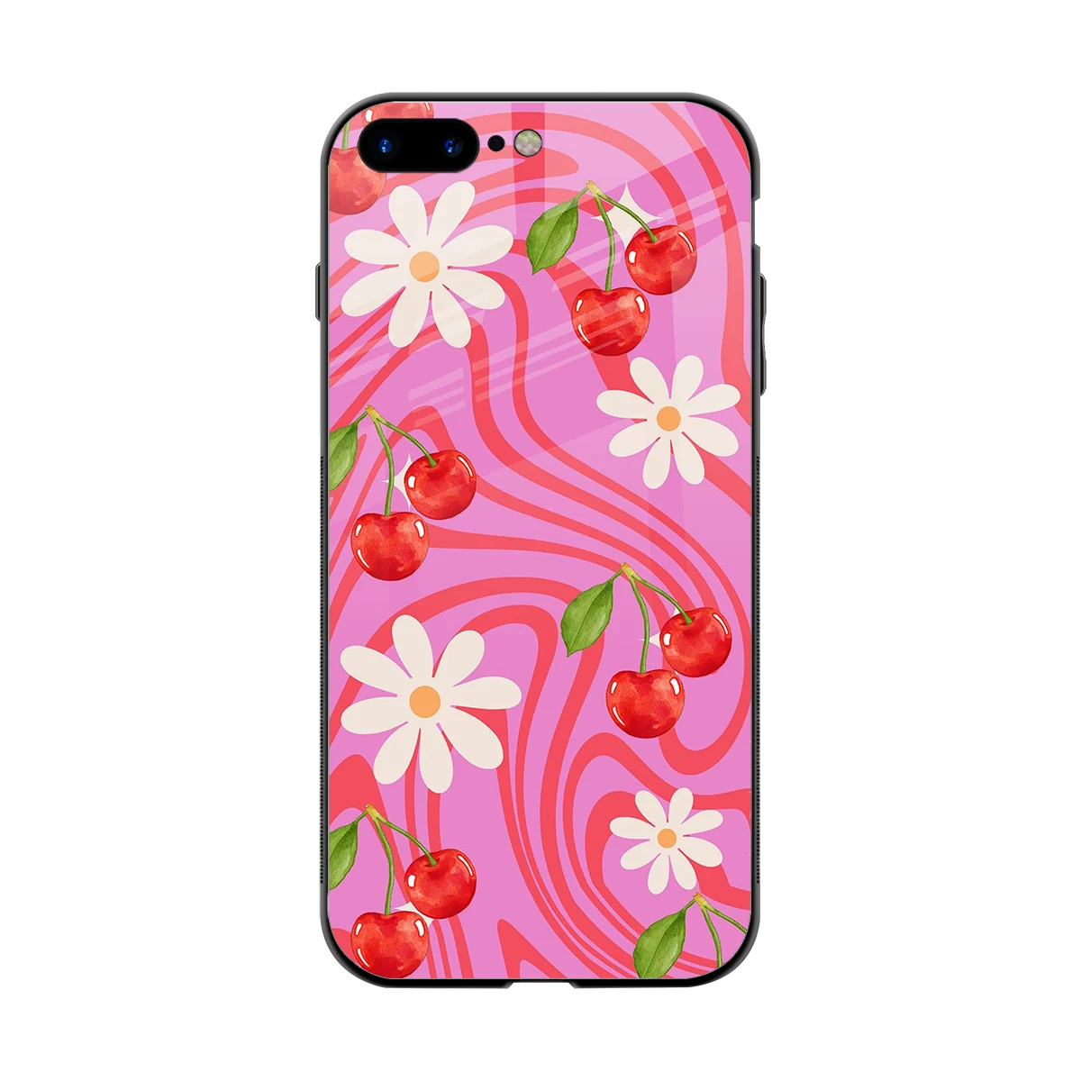 Floral Cherry back phone cover | glass case for iphone 7 plus