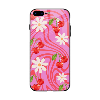Floral Cherry back phone cover | glass case for iphone 7 plus