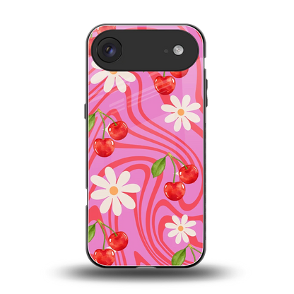 Floral Cherry back phone cover | glass case for iphone air