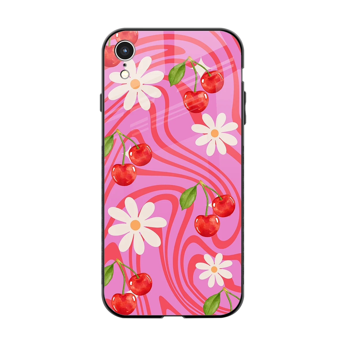 Floral Cherry back phone cover | glass case for iphone xr