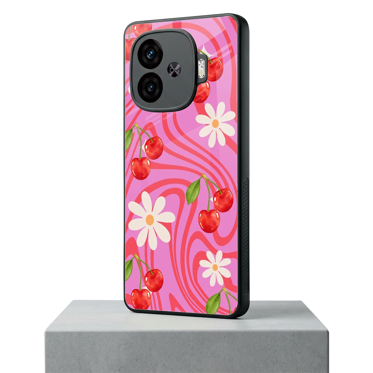 Floral Cherry iqoo neo 10r 5g mobile cover | shockproof glass phone case