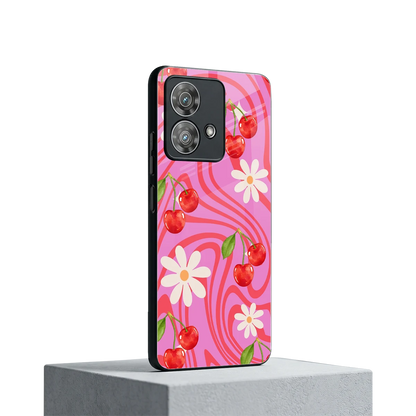 Floral Cherry motorola edge 40 neo 5g mobile cover | shockproof glass phone case