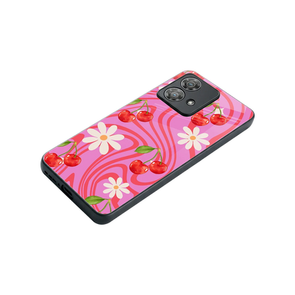 Floral Cherry stylish phone case for motorola edge 40 neo 5g | glossy glass and slim fit