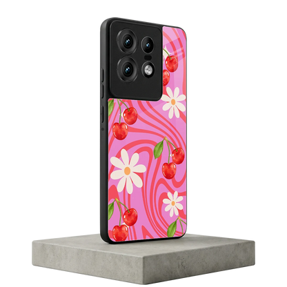 Floral Cherry motorola edge 50 pro mobile cover | shockproof glass phone case