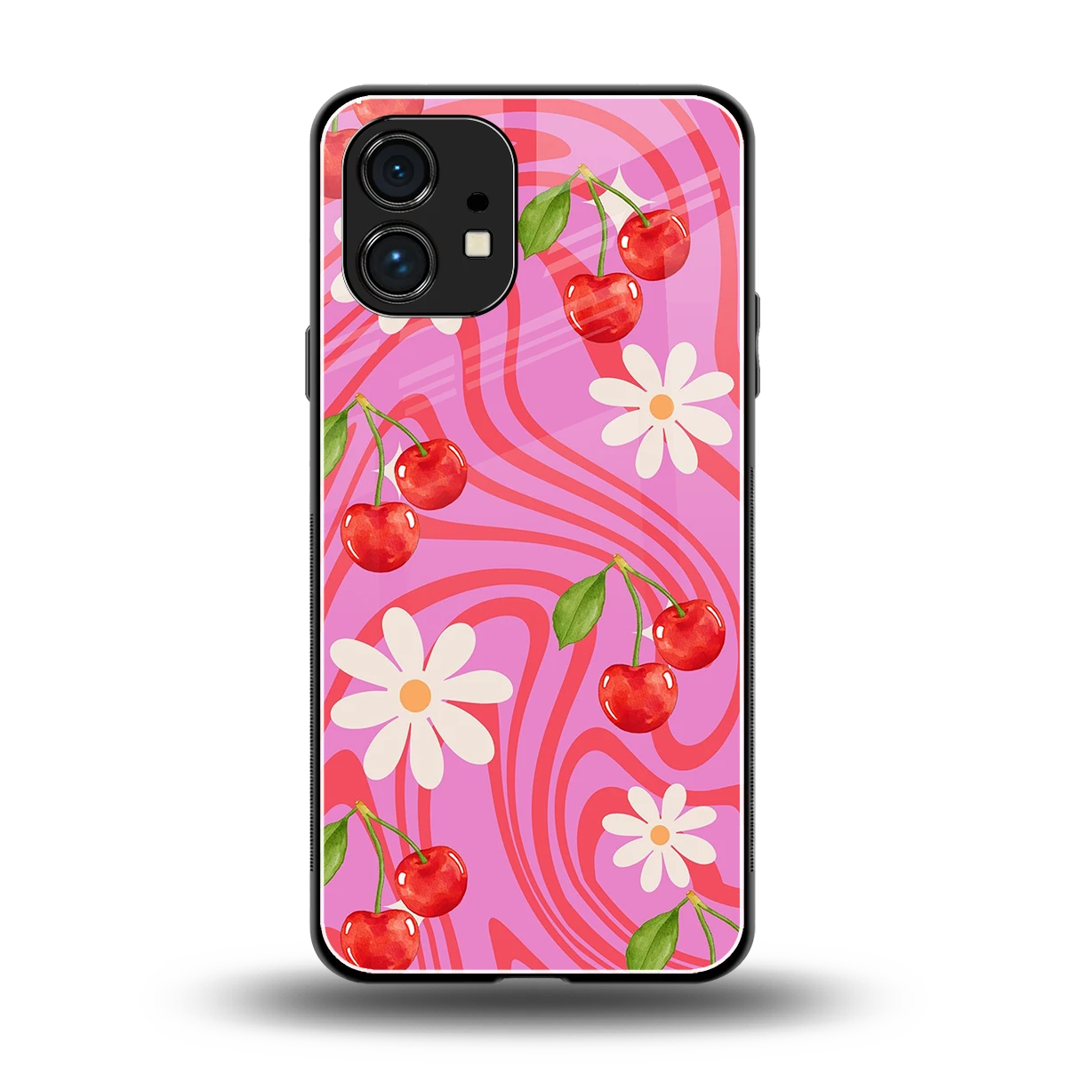 Floral Cherry back phone cover | glass case for nothing phone 1