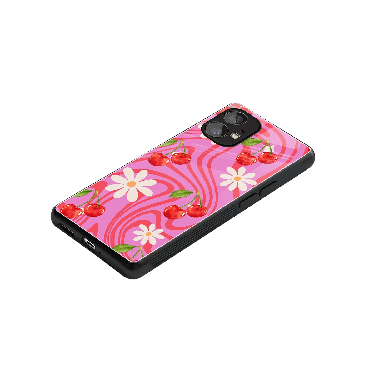 Floral Cherry stylish phone case for nothing phone 1 | glossy glass and slim fit