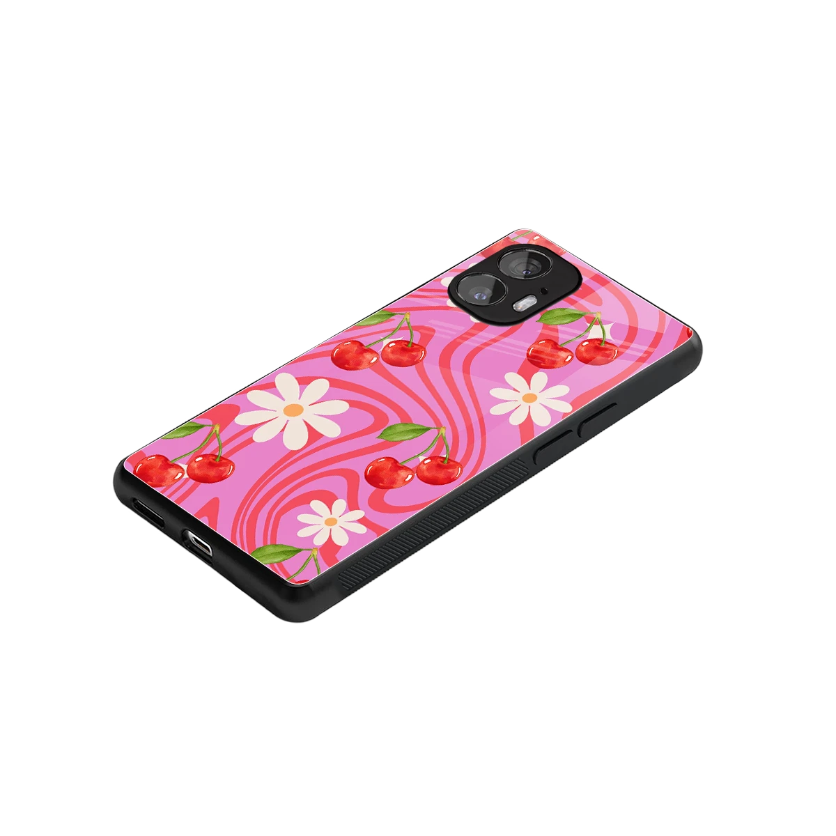 Floral Cherry stylish phone case for nothing phone 2 | glossy glass and slim fit