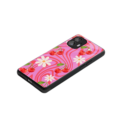 Floral Cherry stylish phone case for nothing phone 2 | glossy glass and slim fit