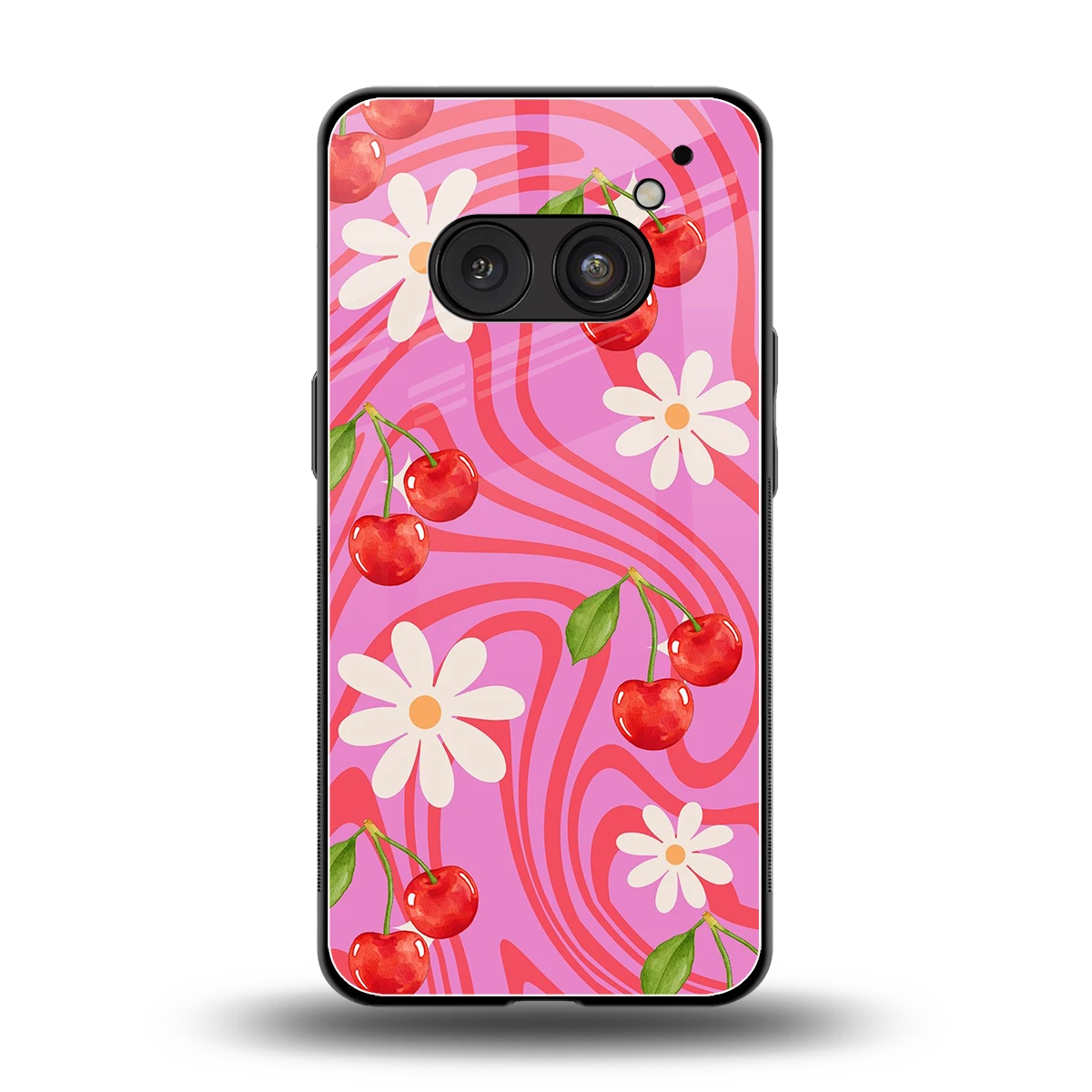 Floral Cherry back phone cover | glass case for nothing phone 2a