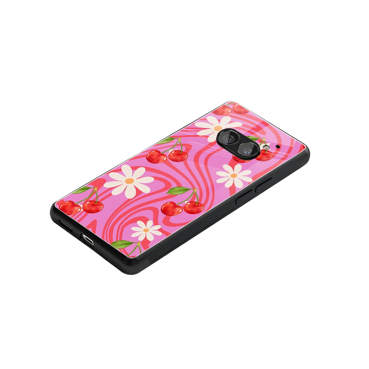 Floral Cherry stylish phone case for nothing phone 2a | glossy glass and slim fit