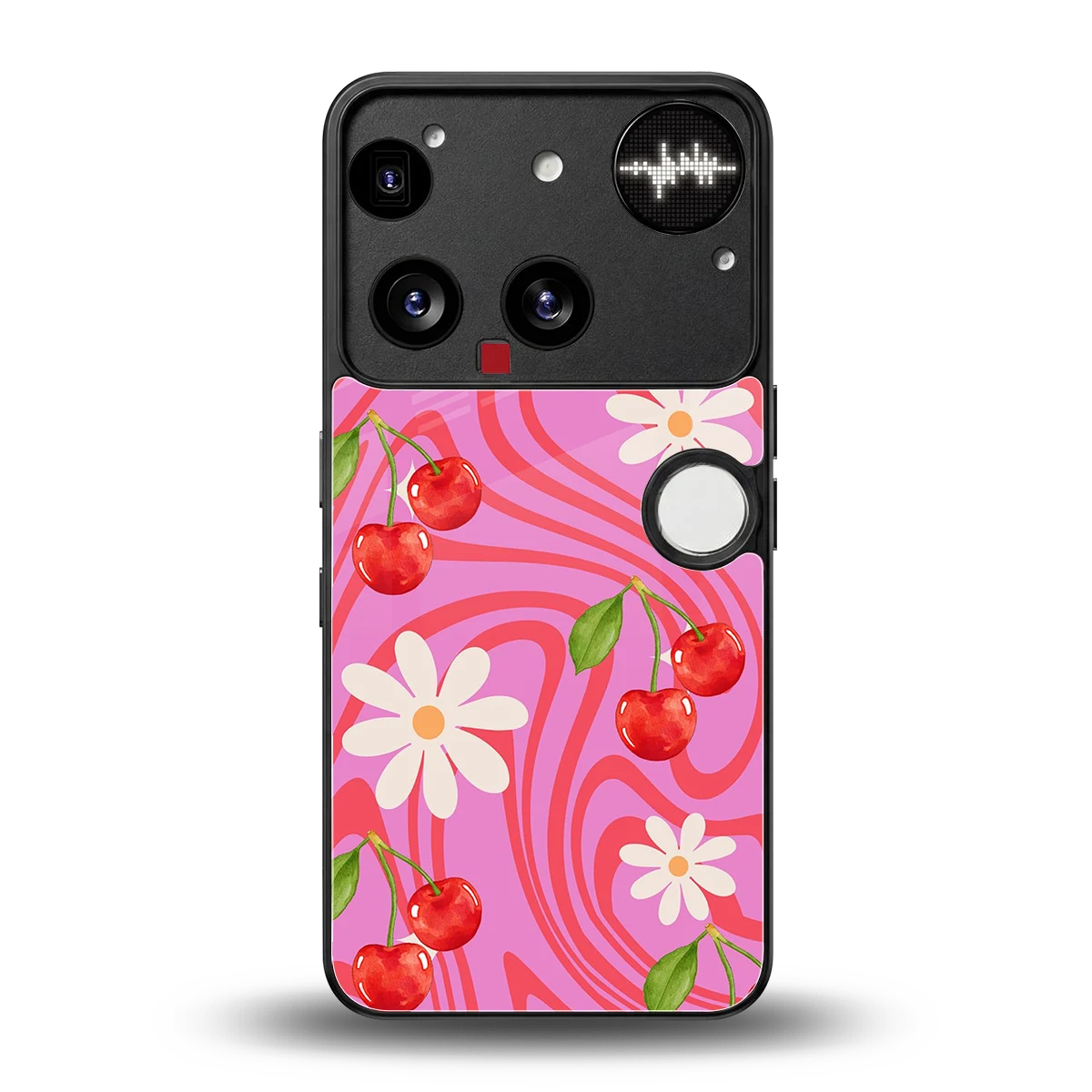 Floral Cherry back phone cover | glass case for nothing phone 3