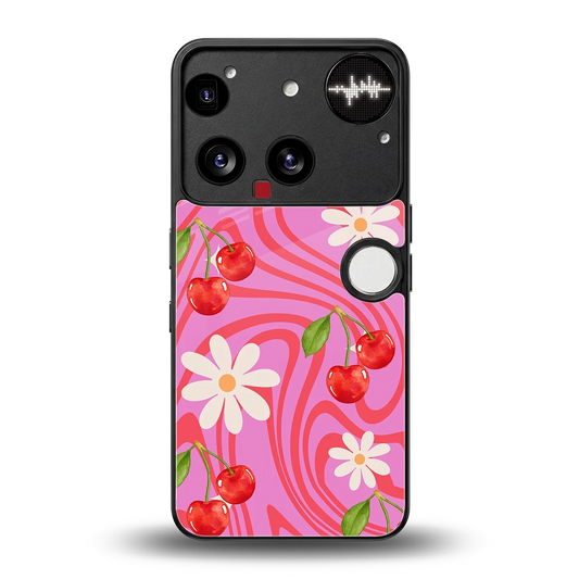 Floral Cherry back phone cover | glass case for nothing phone 3